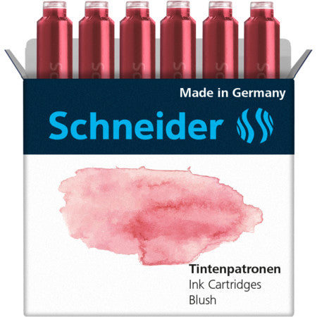Schneider Schreibgeräte Tintenpatronen Pastell – Pink, geruchsarm, 6 Stk.