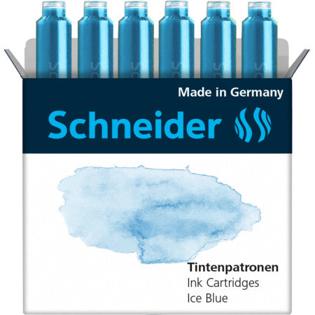 Schneider Schreibgeräte Schneider Tintenpatronen – Blau, geruchsarm, 6 Stk.
