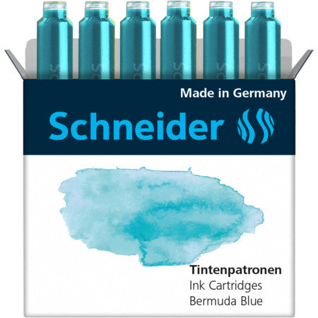 Schneider Schreibgeräte Schneider Tintenpatronen Pastell – Blau, geruchsarm, 6 Stk.