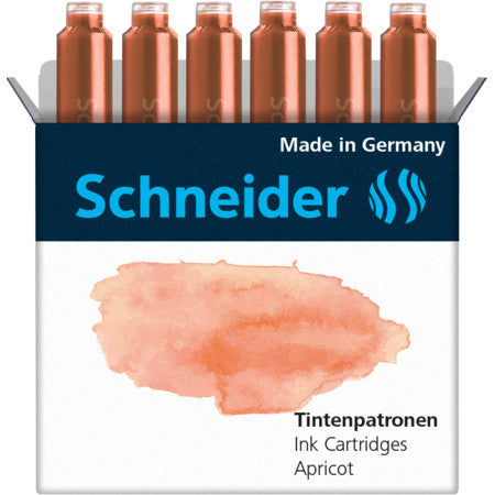 Schneider Schreibgeräte Schneider Tintenpatronen Pastell – Aprikose, geruchsarm, 6 Stk.