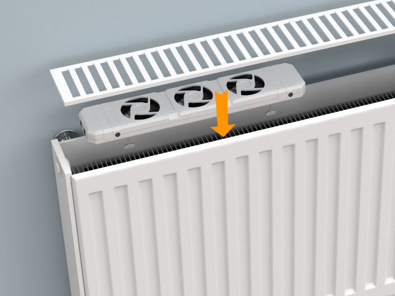 Technaxx Heizungsventilator TX-302 – 1 W, 35 m³/h, 20 dB(A), Weiss – für Warmwasserheizkörper