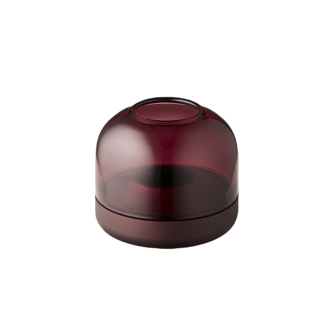 Kooduu Windlicht – Aluminium & Glas, rot – Ø 9,4 × 8,1 cm