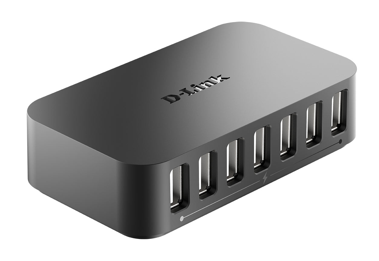D-Link DUB-H7 USB-Hub – USB 2.0, 7× USB-A, für Windows/Mac/Linux