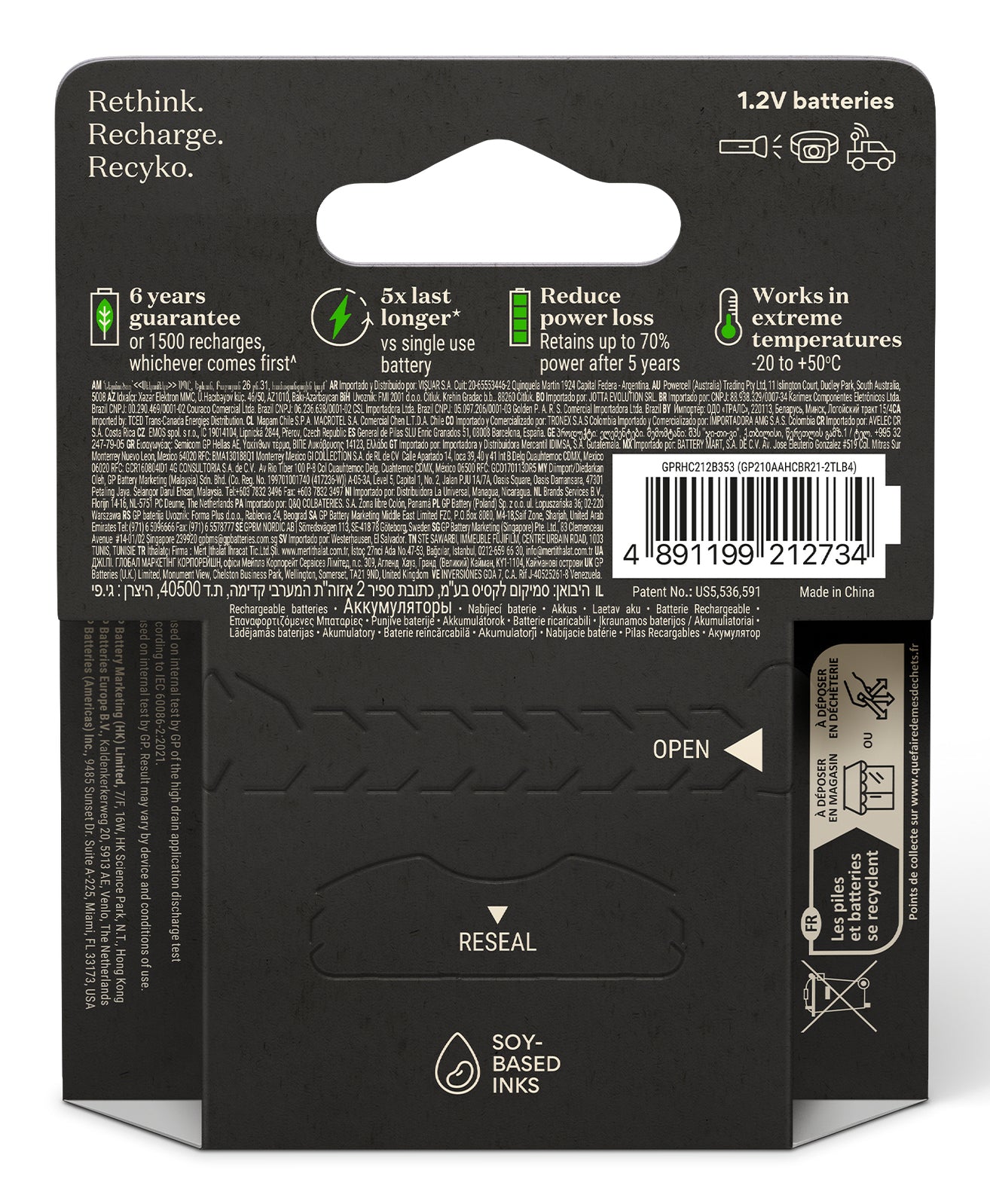 GP Batteries AA Akkus – NiMH, 2000 mAh, 1,2 V – 4 Stk.