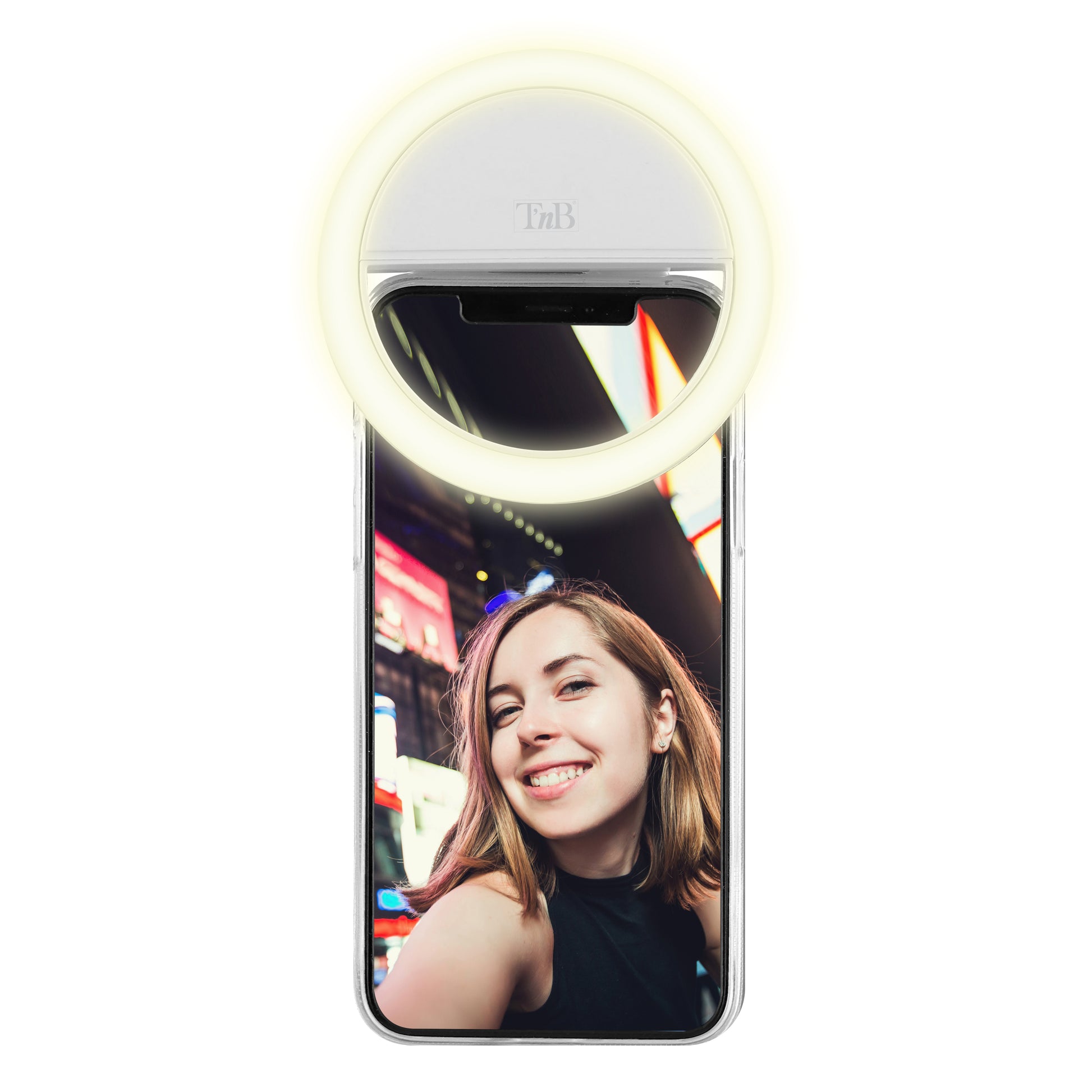 T'nB Influence LED-Ringlicht – 36 LEDs, 6500 K, 200 mAh Akku – für Smartphones, mit Mikro-USB