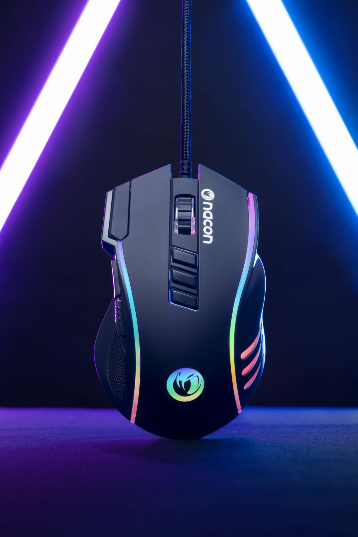 NACON GM-420 – Gaming-Maus – Kabelgebunden (USB-A), 12000 DPI, RGB-Beleuchtung, rechts, Schwarz