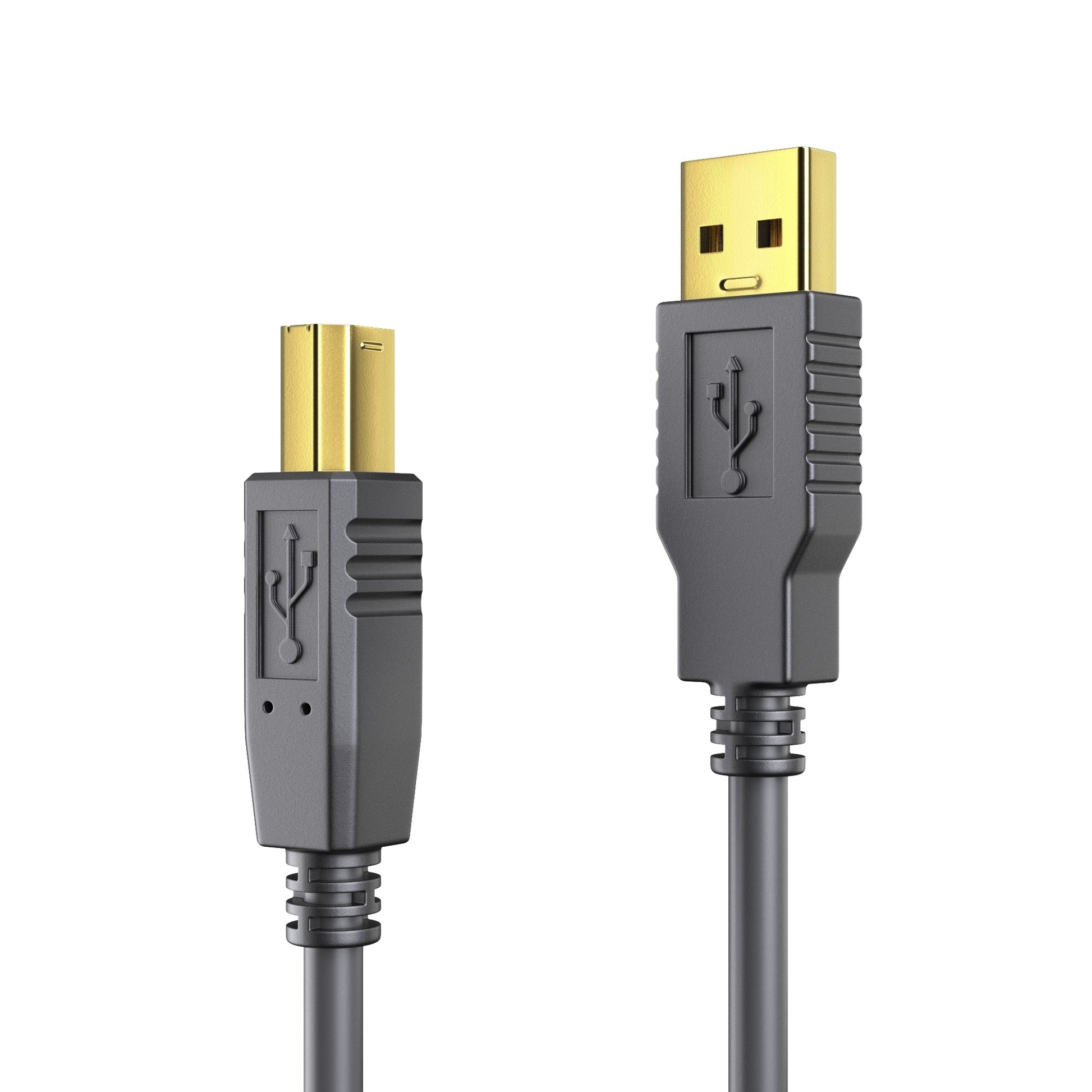 PureLink USB-A auf USB-B Kabel – USB 2.0 (480 Mbit/s) – 5 m – Aktiv, vergoldeter Stecker – Schwarz