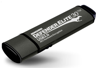 iStorage Kanguru Defender Elite30 USB-Stick 16 GB – USB-A, USB 3.2 Gen 1, 140/40 MB/s, AES-256, mit Kappe