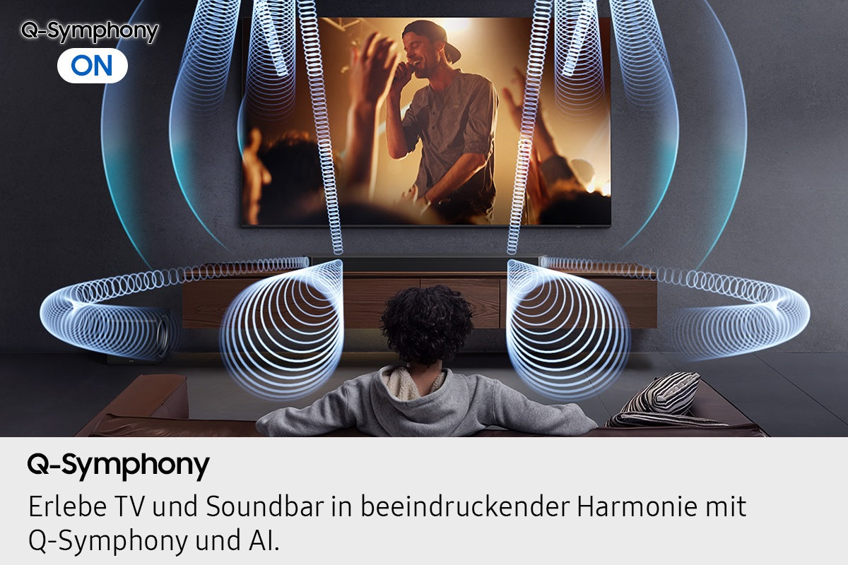 Samsung HW-Q995GF – Soundbar – 11.1.4, Dolby Atmos/DTS:X, mit kabellosem Subwoofer & Rücklautsprechern, Titan Schwarz