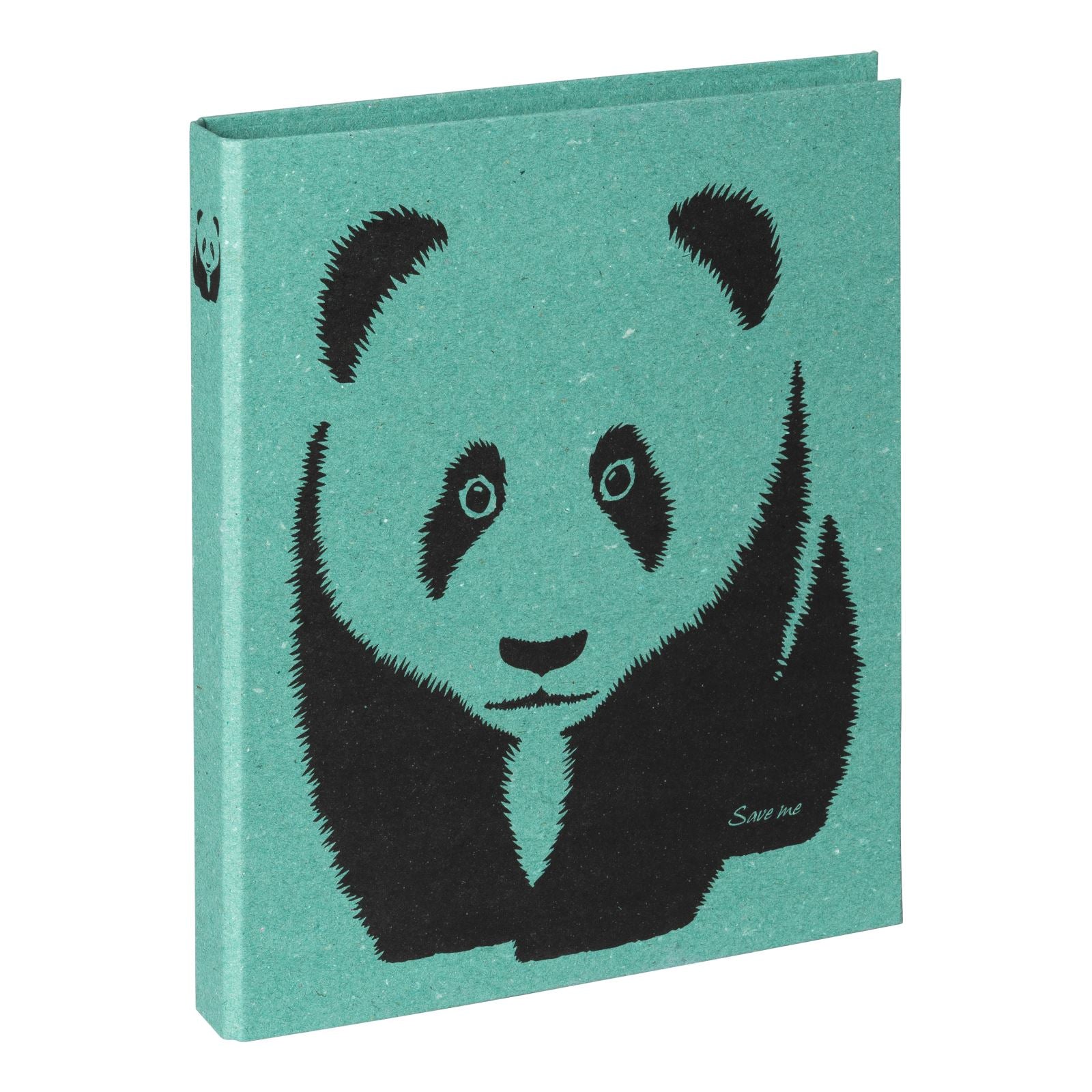 Pagna Save me Panda Ringbuch – 2-D-Ring Ø 25 mm – für A4 – Rückenbreite 3,5 cm – türkis