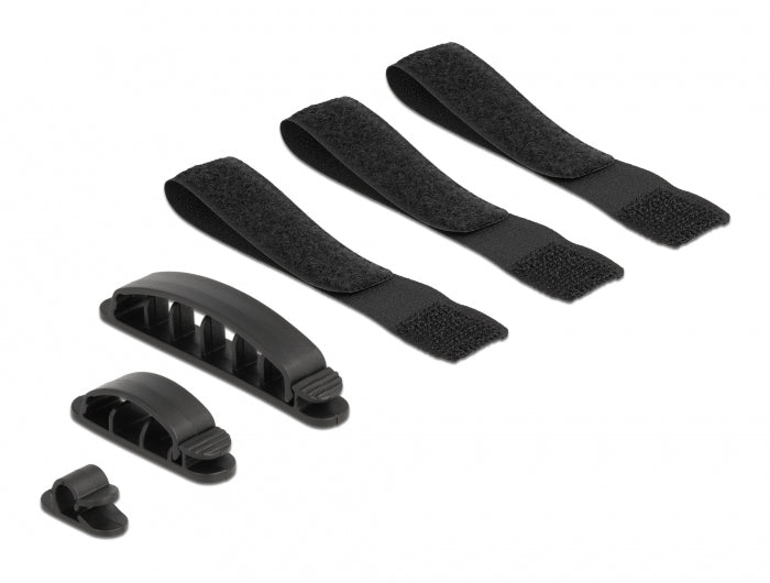 DeLOCK Kabelhalter, Schwarz, 6 Stück