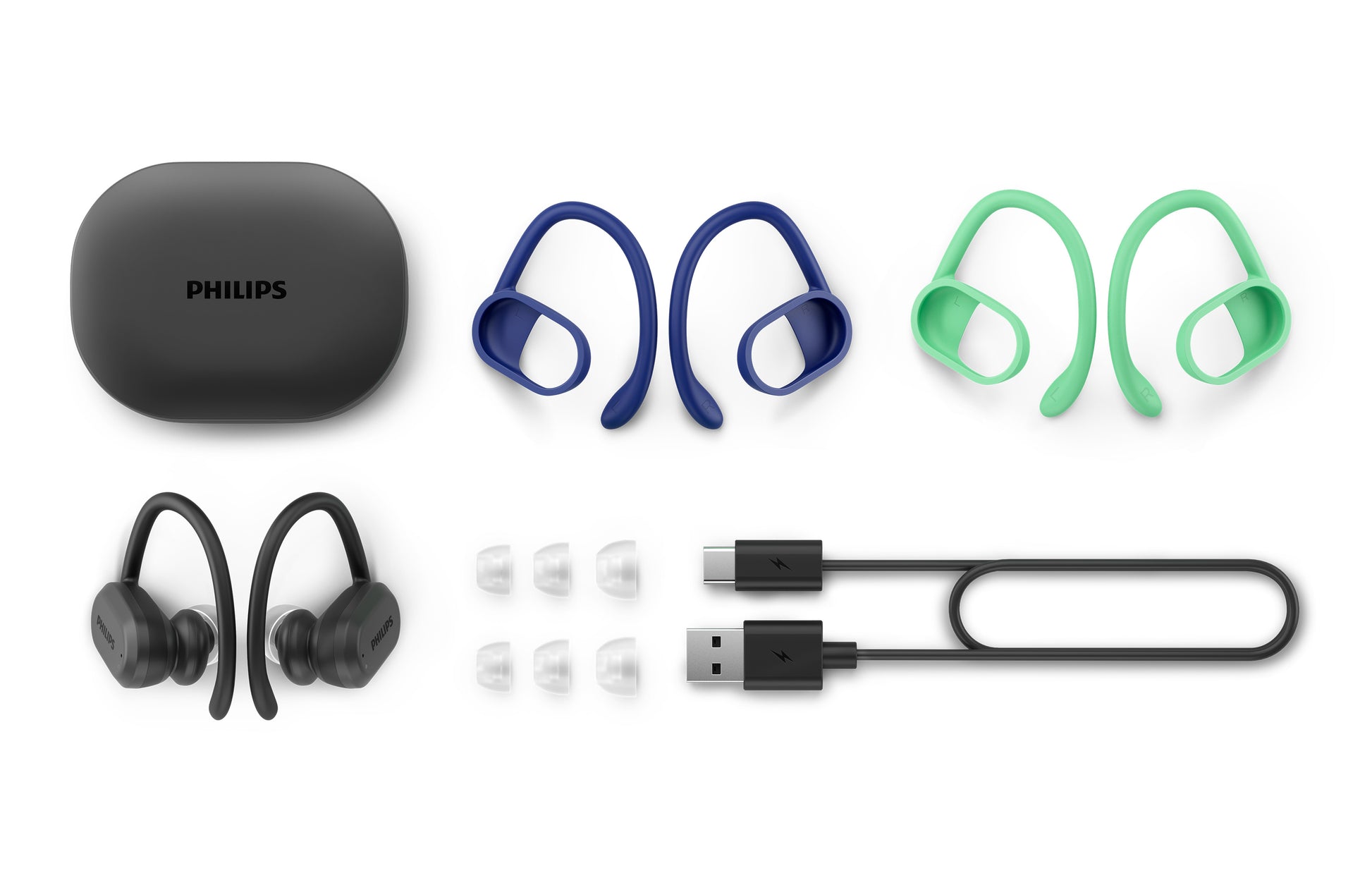 Philips TAA7306BK/00 – True Wireless In-Ear Kopfhörer – Bluetooth, UV-Reinigung – Schwarz – bis 24 h