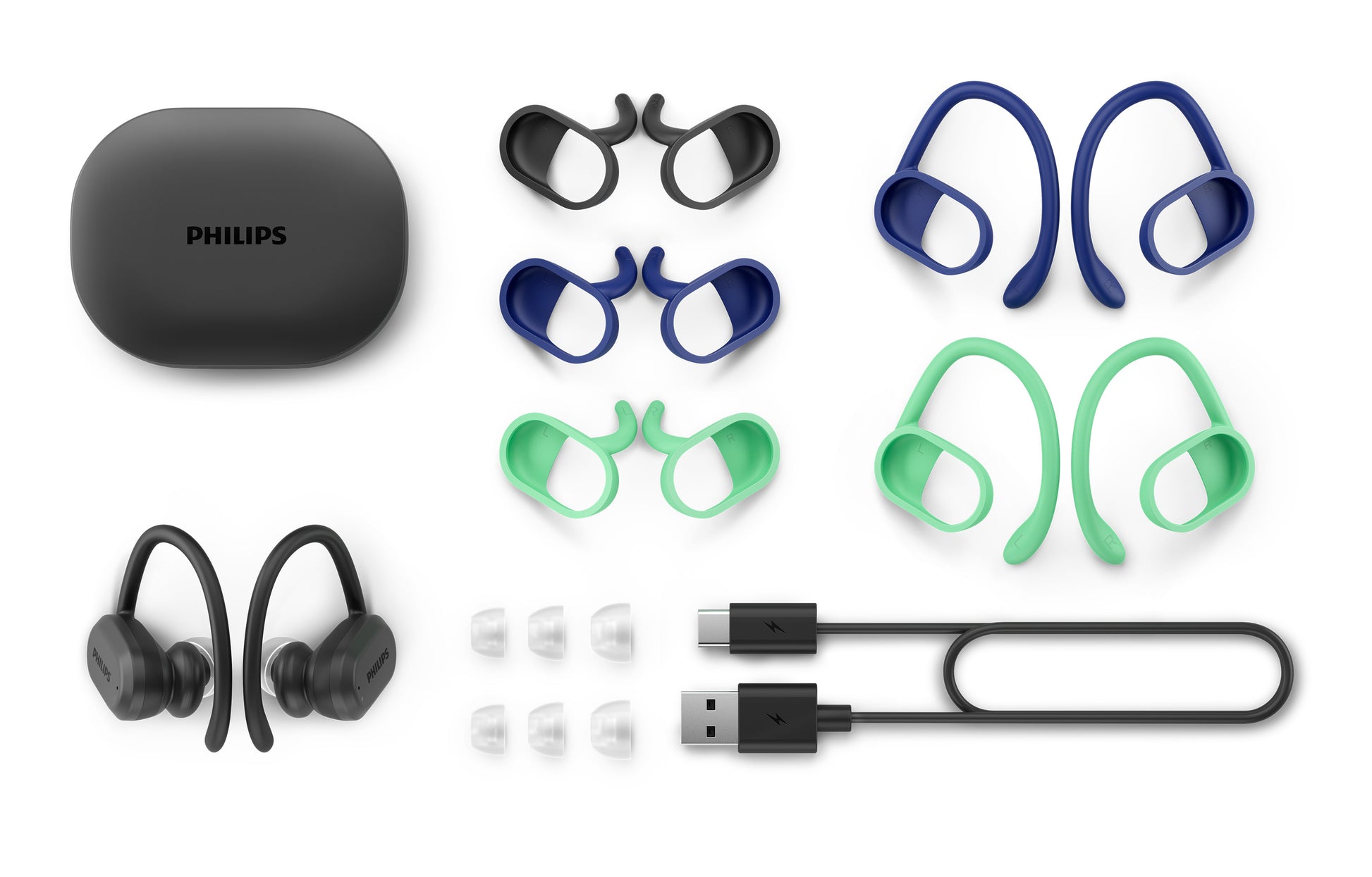 Philips TAA7306BK/00 – True Wireless In-Ear Kopfhörer – Bluetooth, UV-Reinigung – Schwarz – bis 24 h