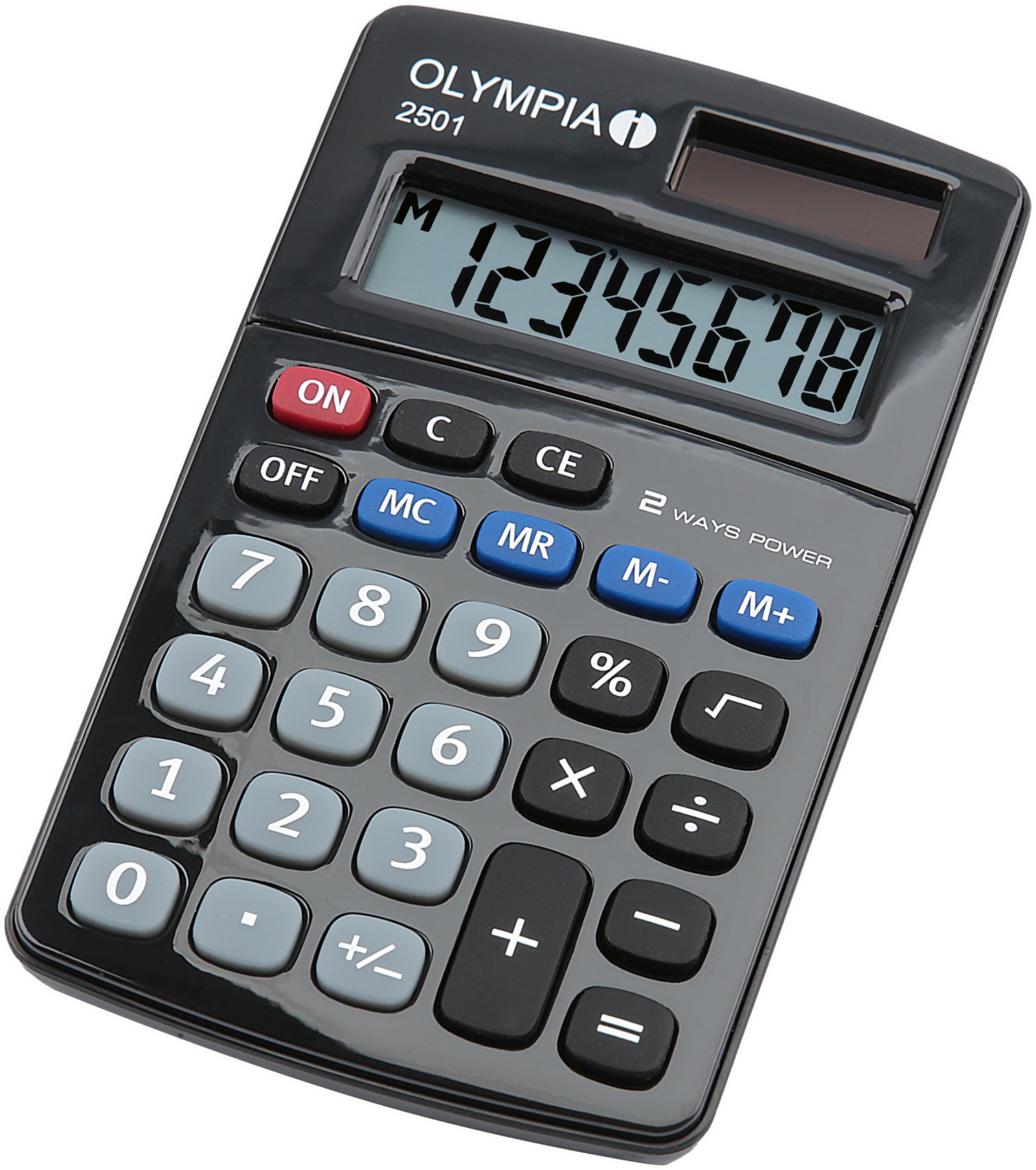 Olympia Tischrechner 2501 – 8-stellig – Solar/Batterie – Blau