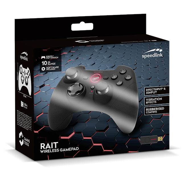 SPEEDLINK RAIT SL650110B – Gamepad – RF 2,4 GHz – für PC, PlayStation 3 & Nintendo Switch – Schwarz