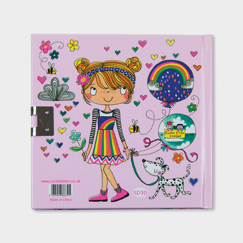 Rachel Ellen Designs Tagebuch Over the Rainbow – 141 × 147 mm – Hardcover, rosa