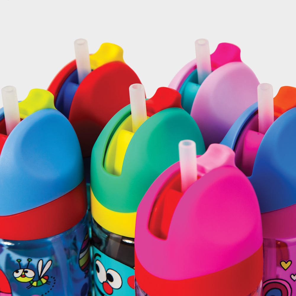 Rachel Ellen Designs Kindertrinkflasche 350 ml – mit Strohhalm, Kunststoff, Pirat