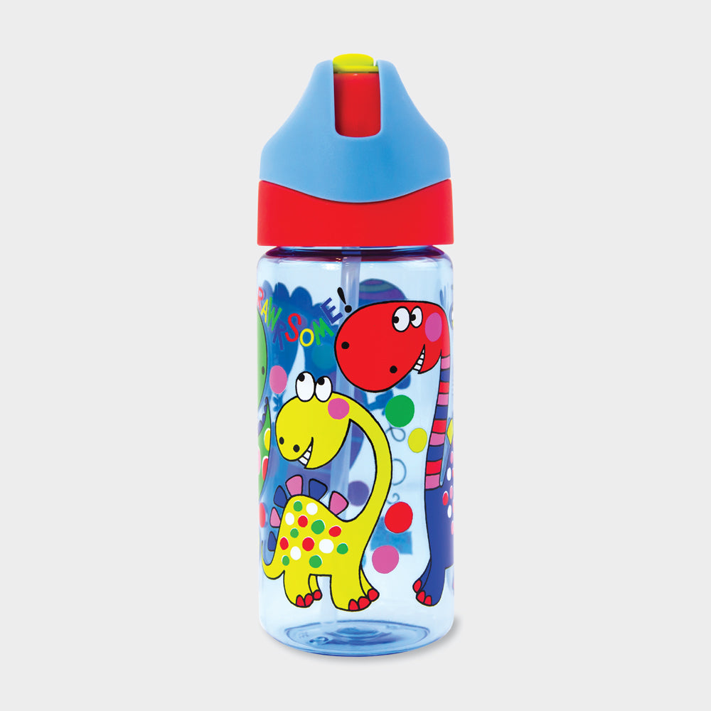 Rachel Ellen Designs Rachel Ellen Kindertrinkflasche 350 ml – Druckknopfdeckel, Kunststoff, Dinosaurier