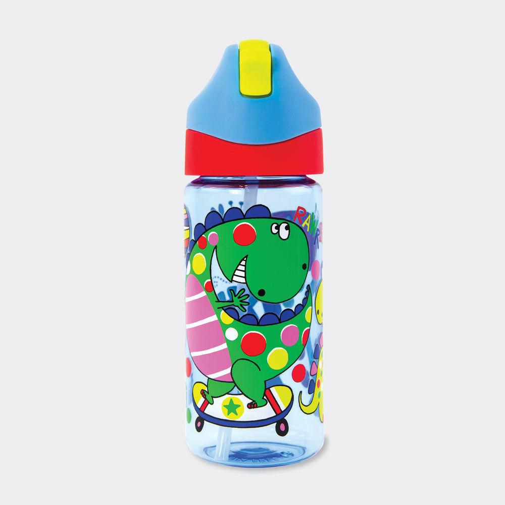 Rachel Ellen Designs Rachel Ellen Kindertrinkflasche 350 ml – Druckknopfdeckel, Kunststoff, Dinosaurier