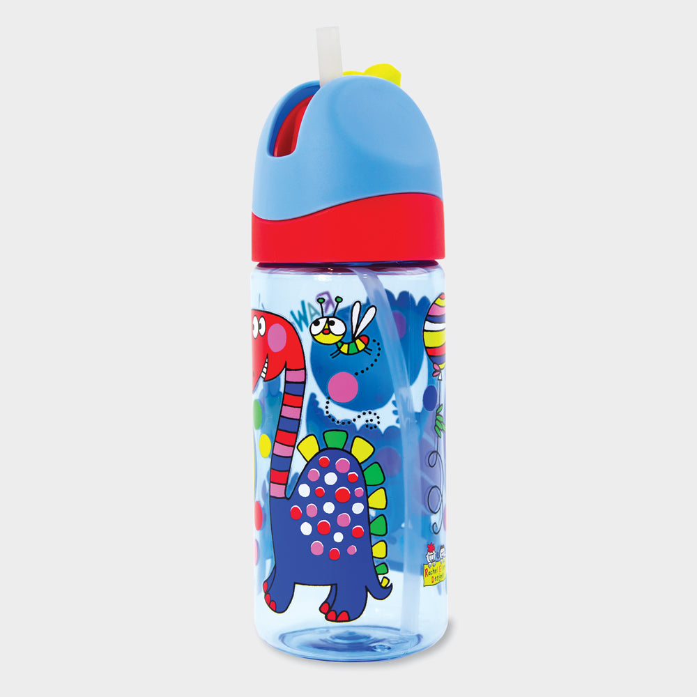Rachel Ellen Designs Rachel Ellen Kindertrinkflasche 350 ml – Druckknopfdeckel, Kunststoff, Dinosaurier