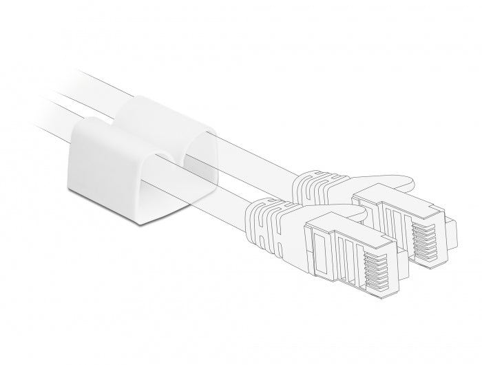 DeLOCK Kabelhalter, selbstklebend, Ø bis 15 mm, 2 Stk. – Weiss