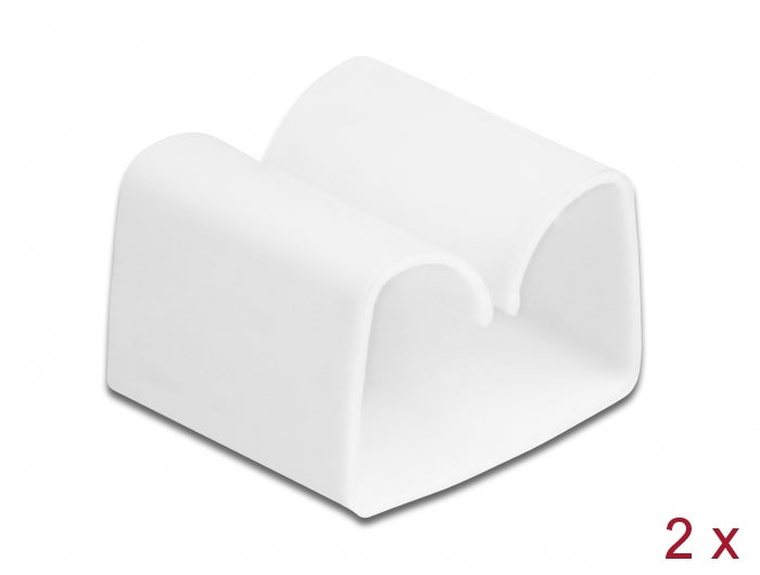 DeLOCK Kabelhalter, selbstklebend, Ø bis 15 mm, 2 Stk. – Weiss
