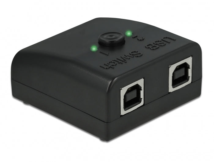 DeLOCK Seriell-Umschalter RS-232 (DB9) zu 2× USB-B – FTDI FT231XS, für Windows 8.1/10, Schwarz