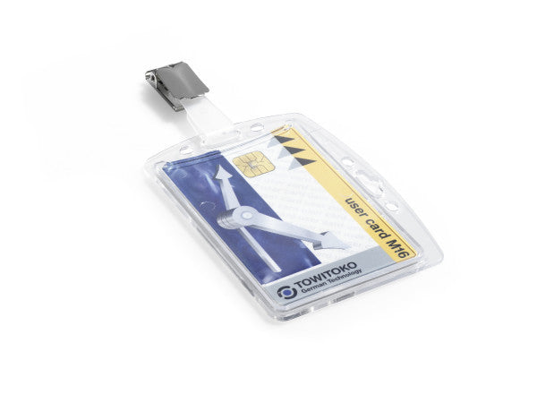 Durable Hartbox – 87 × 54 mm, transparent, für 1 Betriebsausweis, 25er-Pack