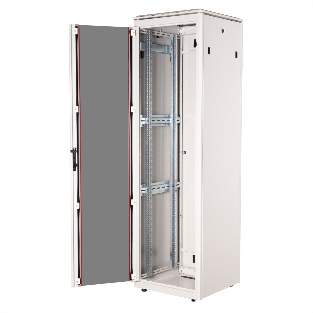 ROLINE Pro – 19" Netzwerkschrank 42U, IP20, abschliessbar, 600 × 600 × 2053 mm, lichtgrau, Stahl