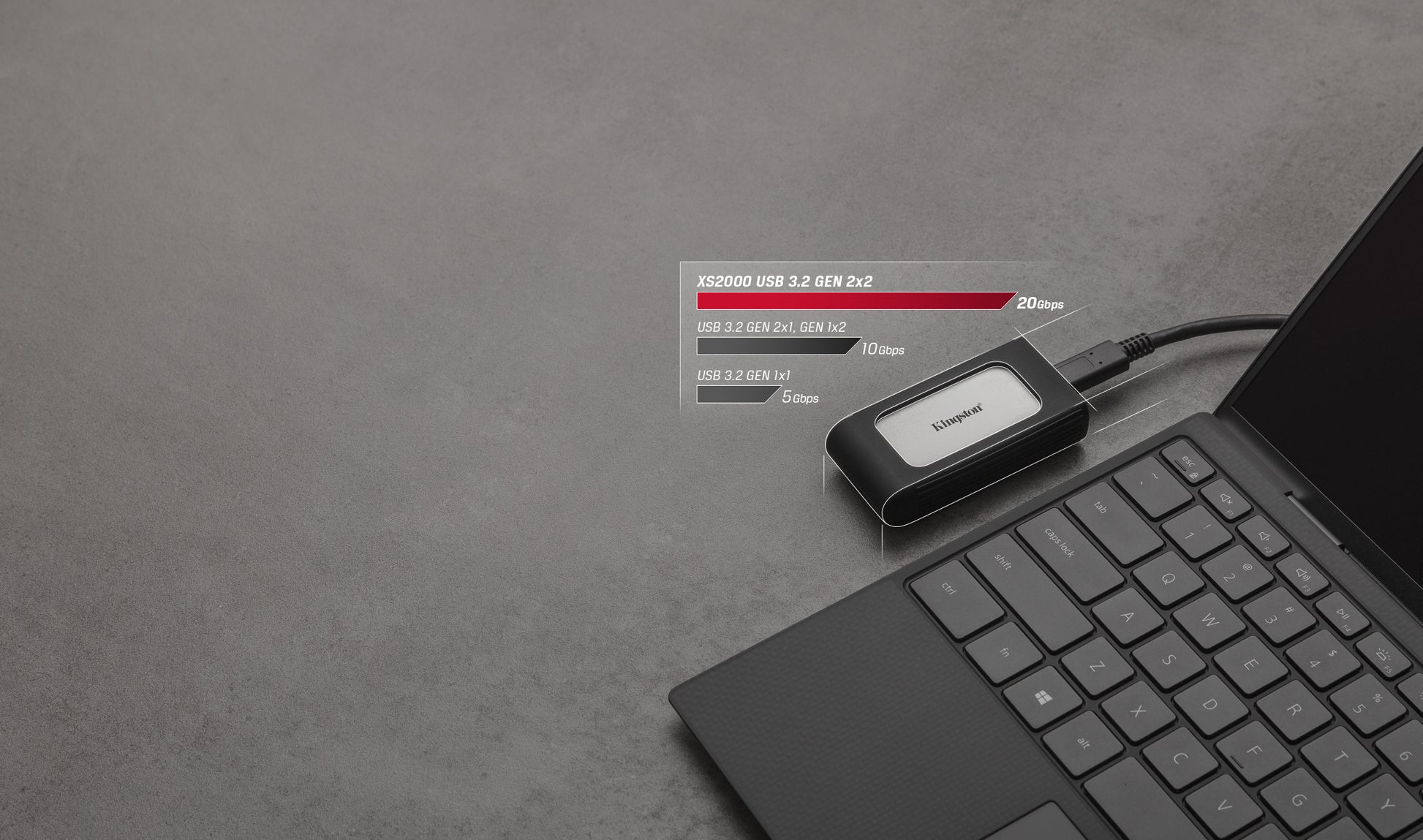 Kingston Technology Kingston XS2000 Speichergerät – 2 TB, USB 3.2, tragbar