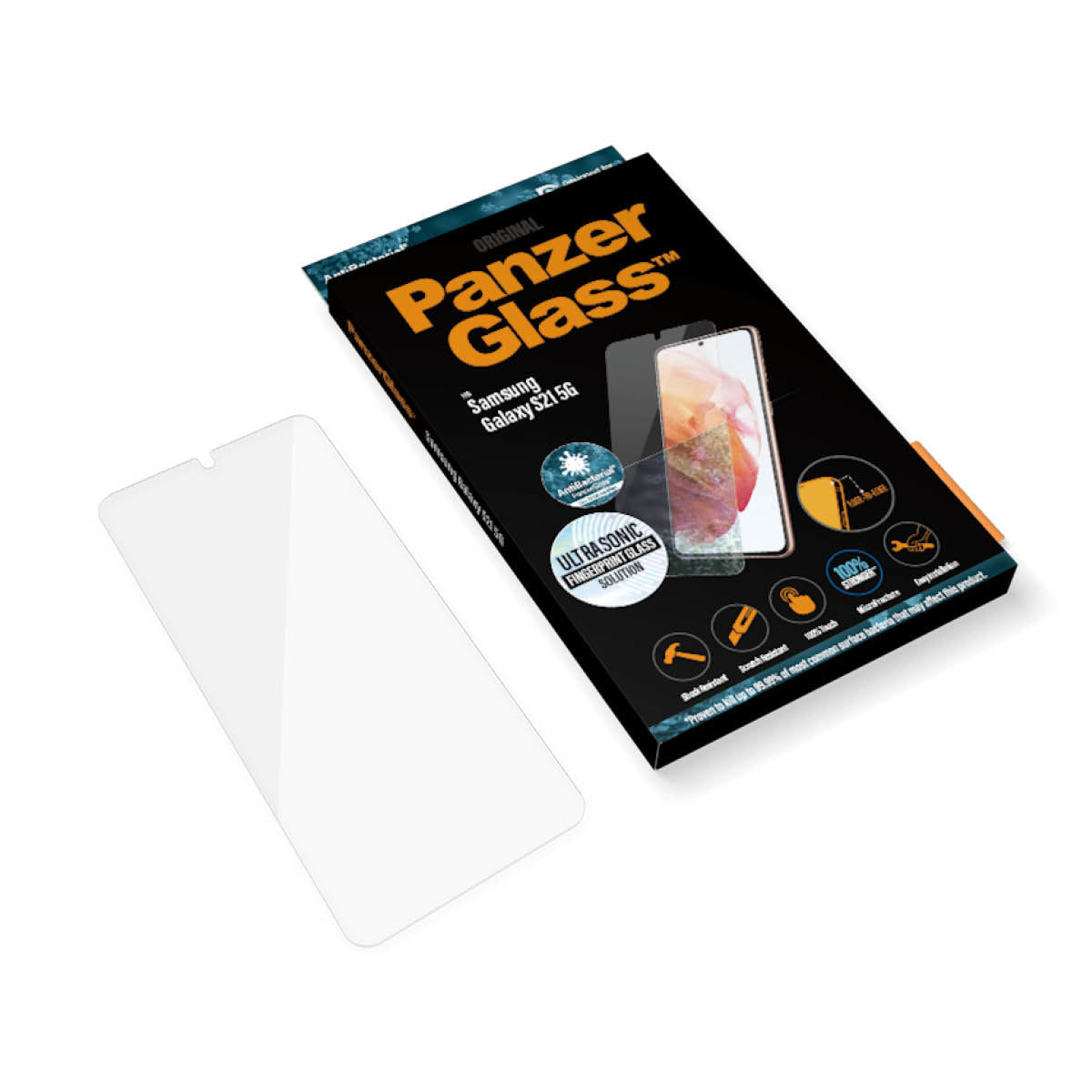 PanzerGlass Displayschutz (Panzerglas), Case Friendly – für Galaxy S21 5G