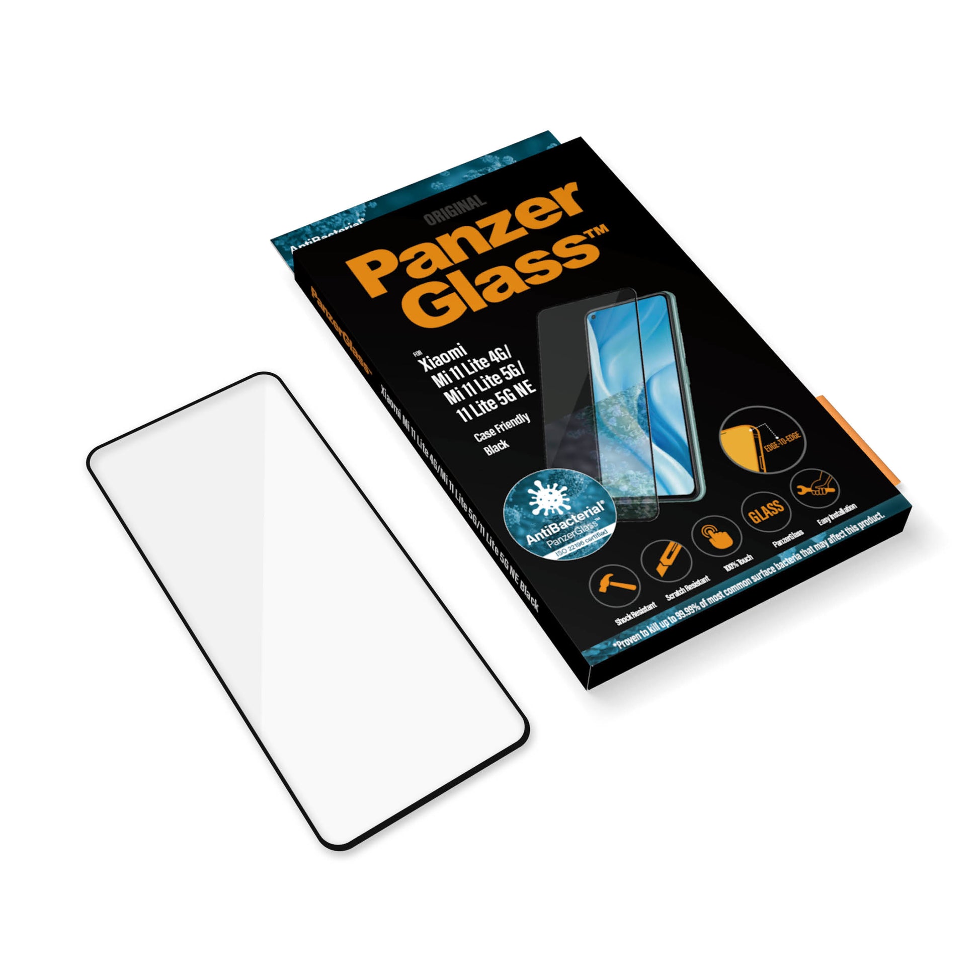 PanzerGlass Displayschutz (Panzerglas), Case Friendly – für Xiaomi Mi 11 Lite