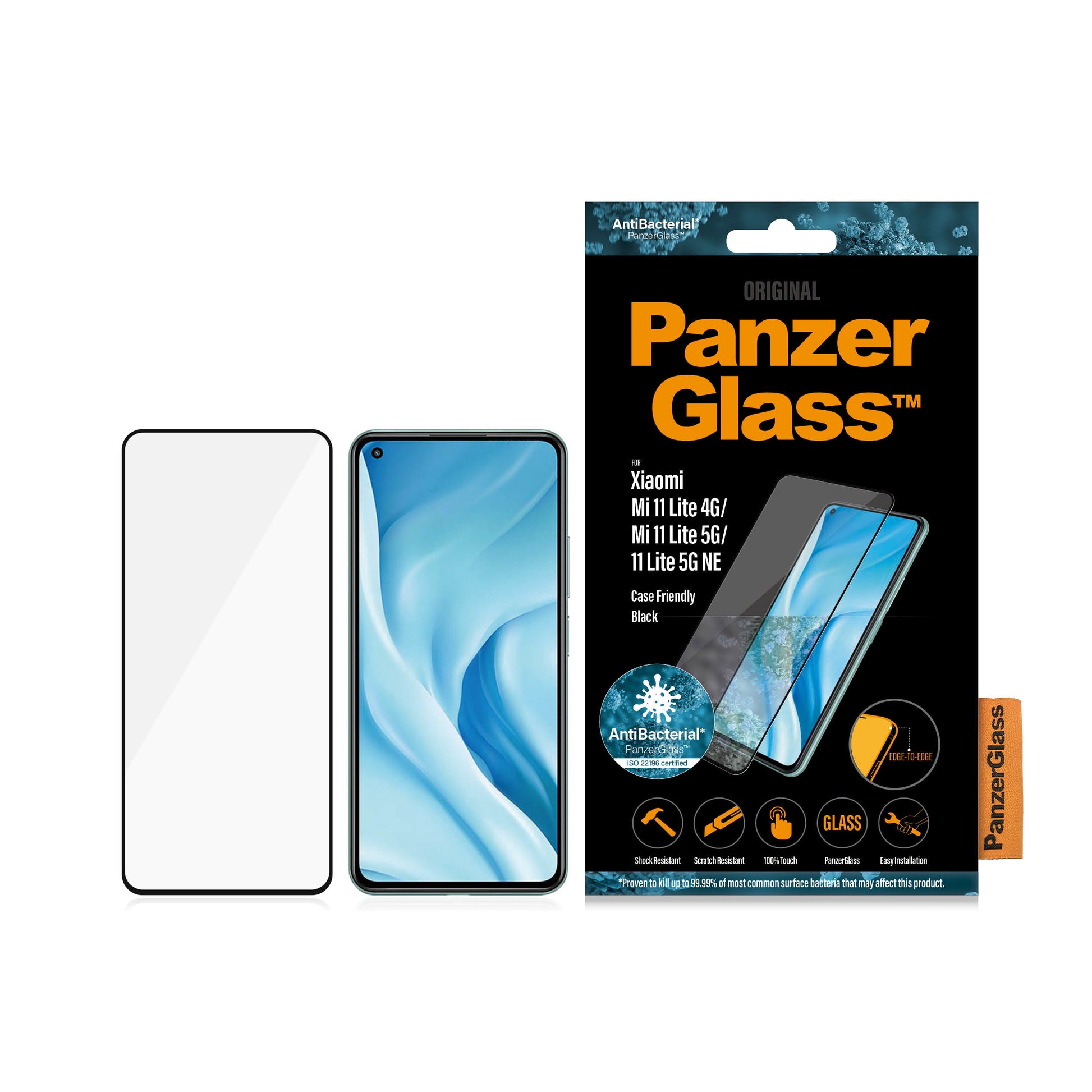 PanzerGlass Displayschutz (Panzerglas), Case Friendly – für Xiaomi Mi 11 Lite