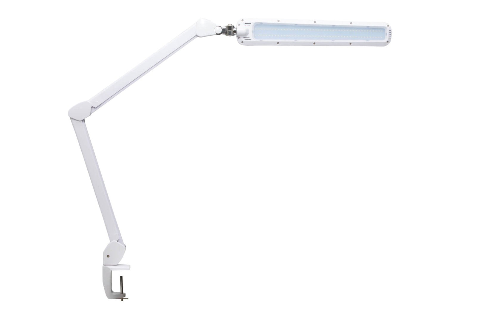 MAULcraft Tischleuchte mit Klemmfuss – 6500 K Tageslichtweiss, dimmbar, inkl. Lichtquelle, weiss