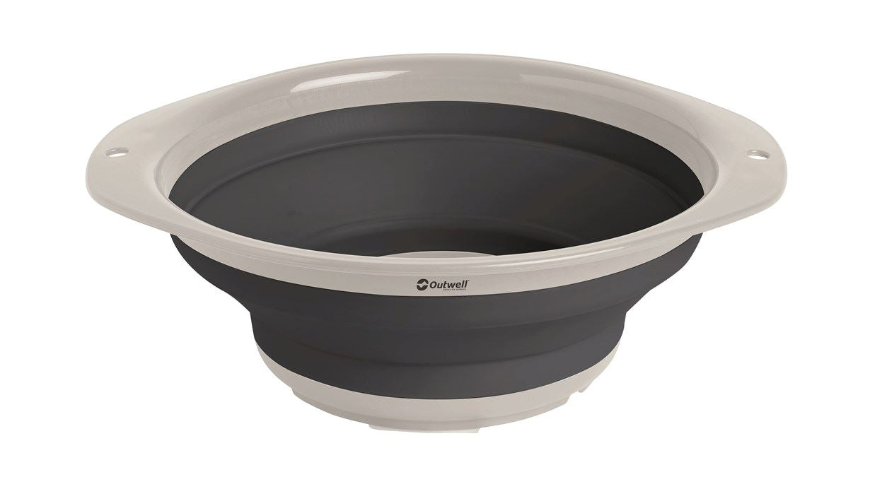 Outwell Collaps Schüssel L – Ø 27,8 cm, H 10,5 cm, Kunststoff (TPE), Dunkelgrau, zusammenklappbar