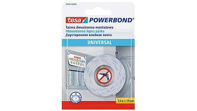 TESA Powerbond Universal Montageband – 19 mm × 1,5 m, transparent