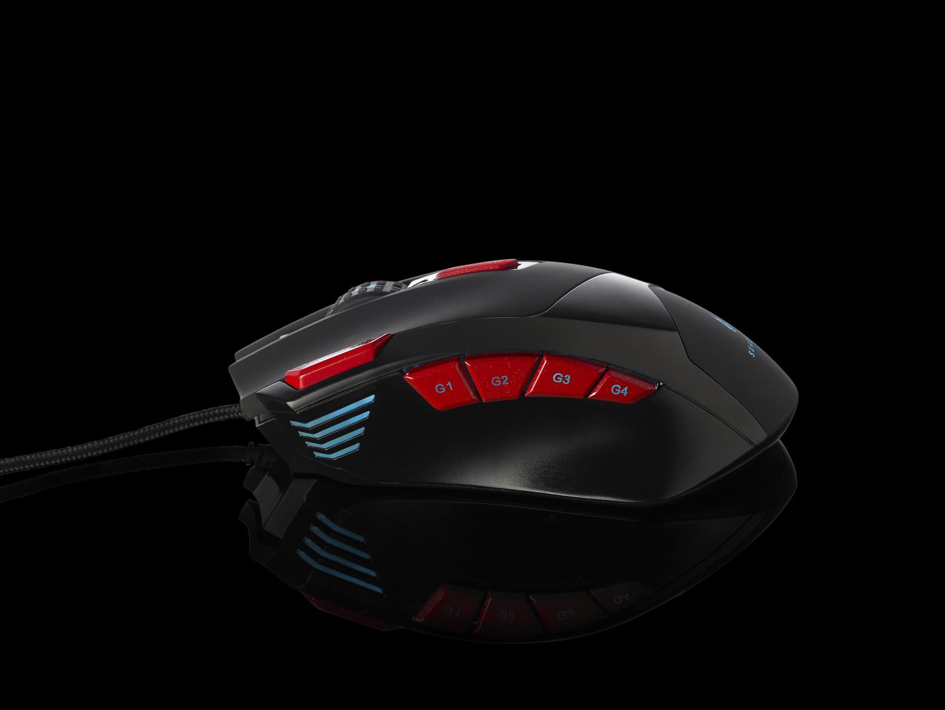 SureFire Eagle Claw Gaming 9 – Gaming-Maus – Kabelgebunden (USB‑A), 3200 DPI, RGB-Beleuchtung, rechts, Schwarz