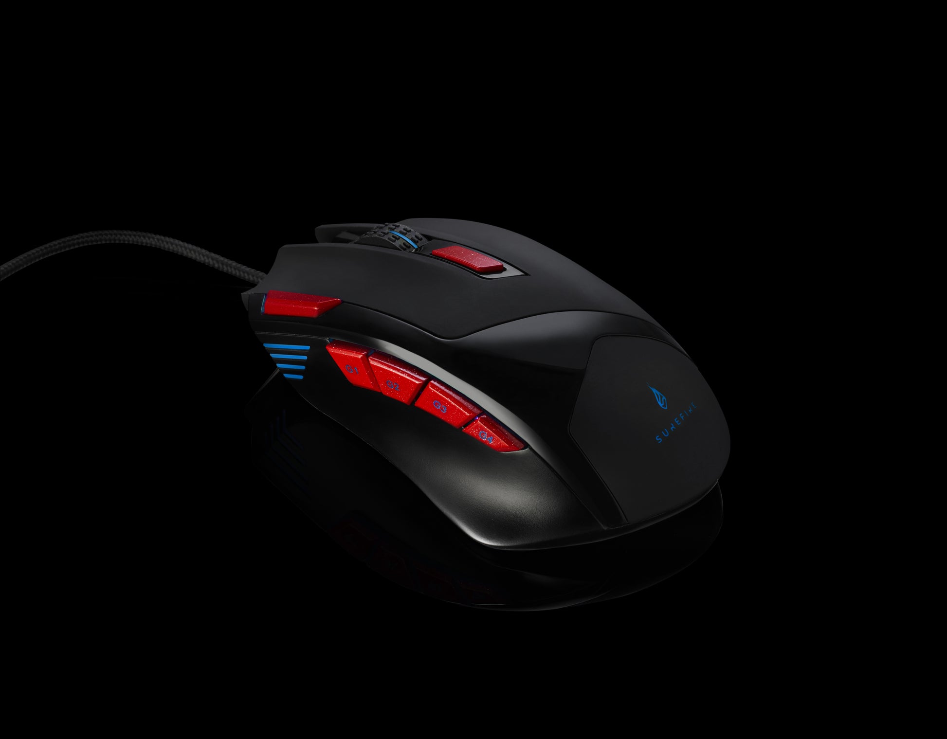 SureFire Eagle Claw Gaming 9 – Gaming-Maus – Kabelgebunden (USB‑A), 3200 DPI, RGB-Beleuchtung, rechts, Schwarz