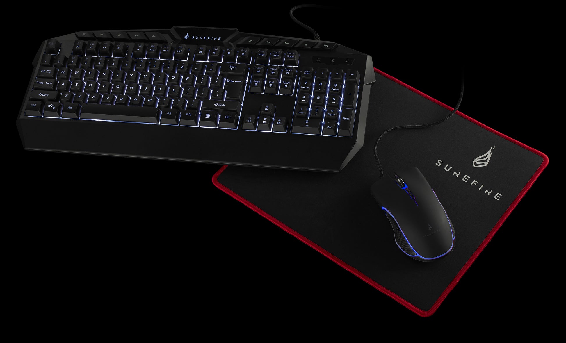 SureFire Silent Flight 320 – Gaming-Mauspad – Schwarz – 320 × 260 mm – Rutschfest