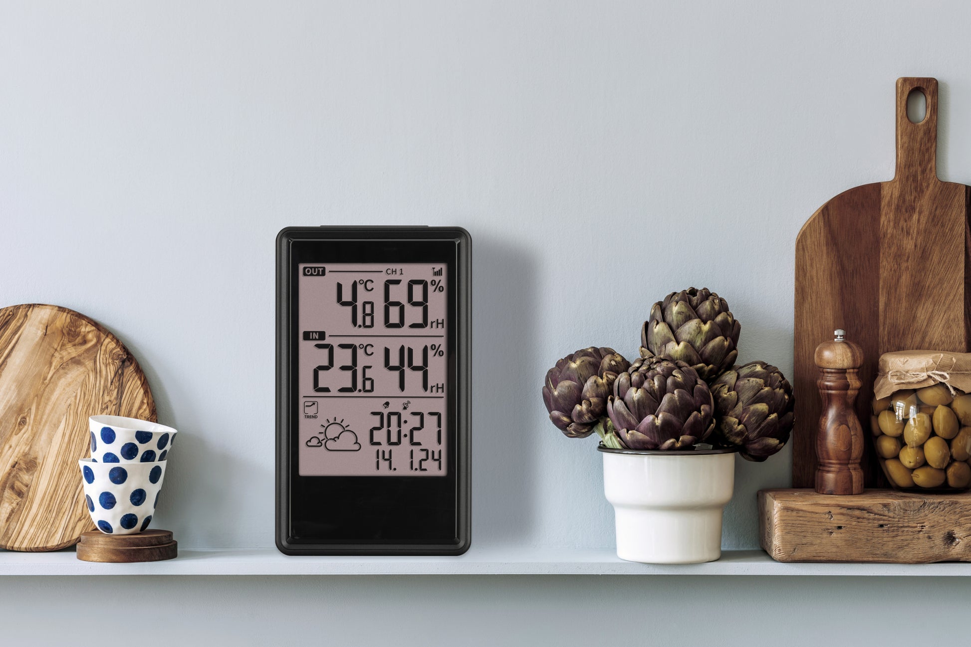 TFA-Dostmann TFA Dostmann ETNA – Wetterstation, innen/aussen, Hygrometer & Thermometer, inkl. Aussensensor – schwarz