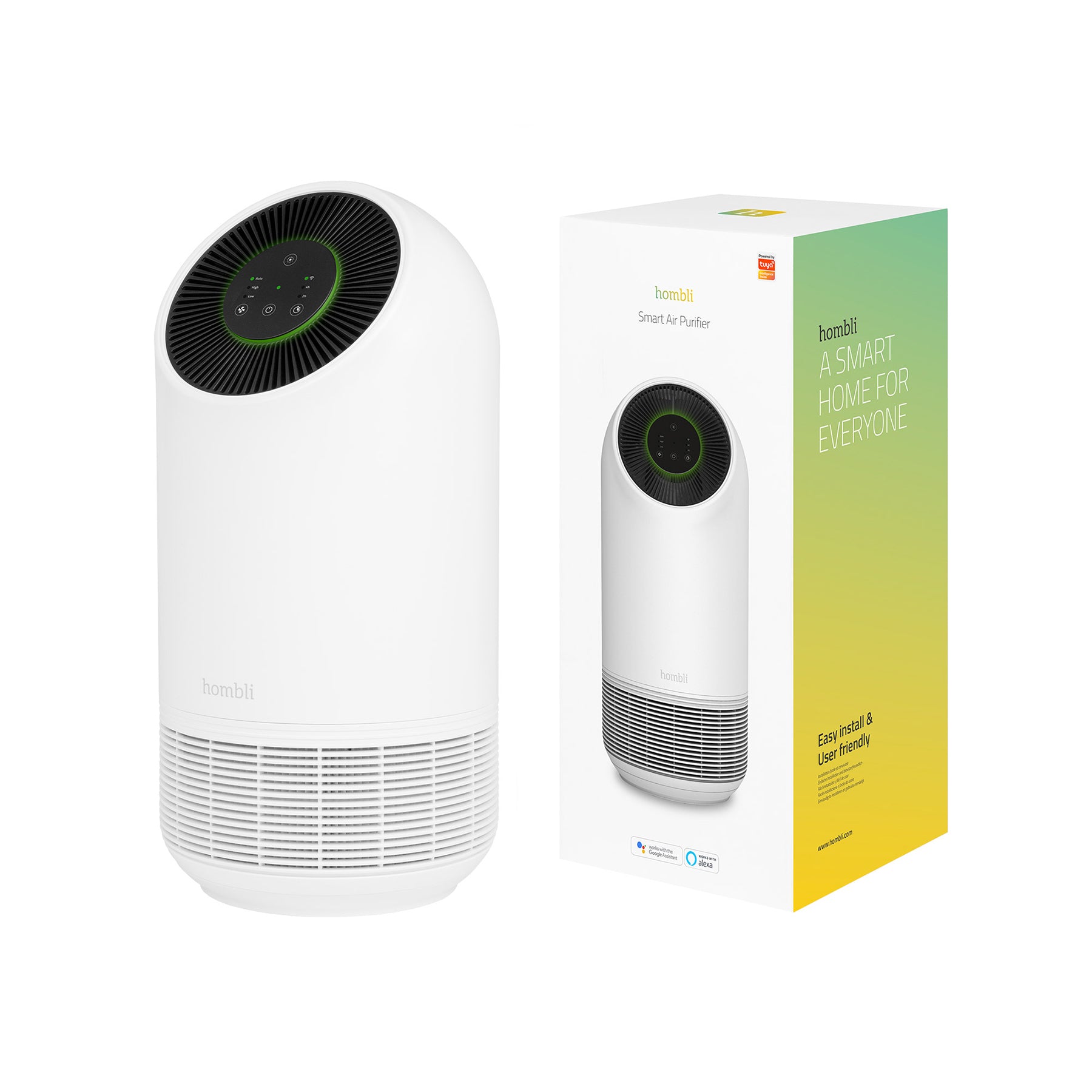 Hombli Smart Luftreiniger – CADR 90 m³/h, bis 25m², WLAN, App-Steuerung, 30 dB