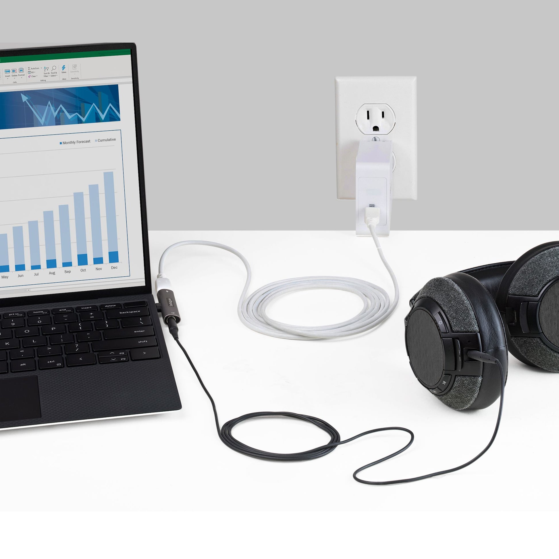 StarTech.com Adapter USB-C zu 3,5 mm (TRRS) – USB 3.2 Gen 1 (5 Gbit/s), PD 60 W, für USB-C-Geräte, Silber