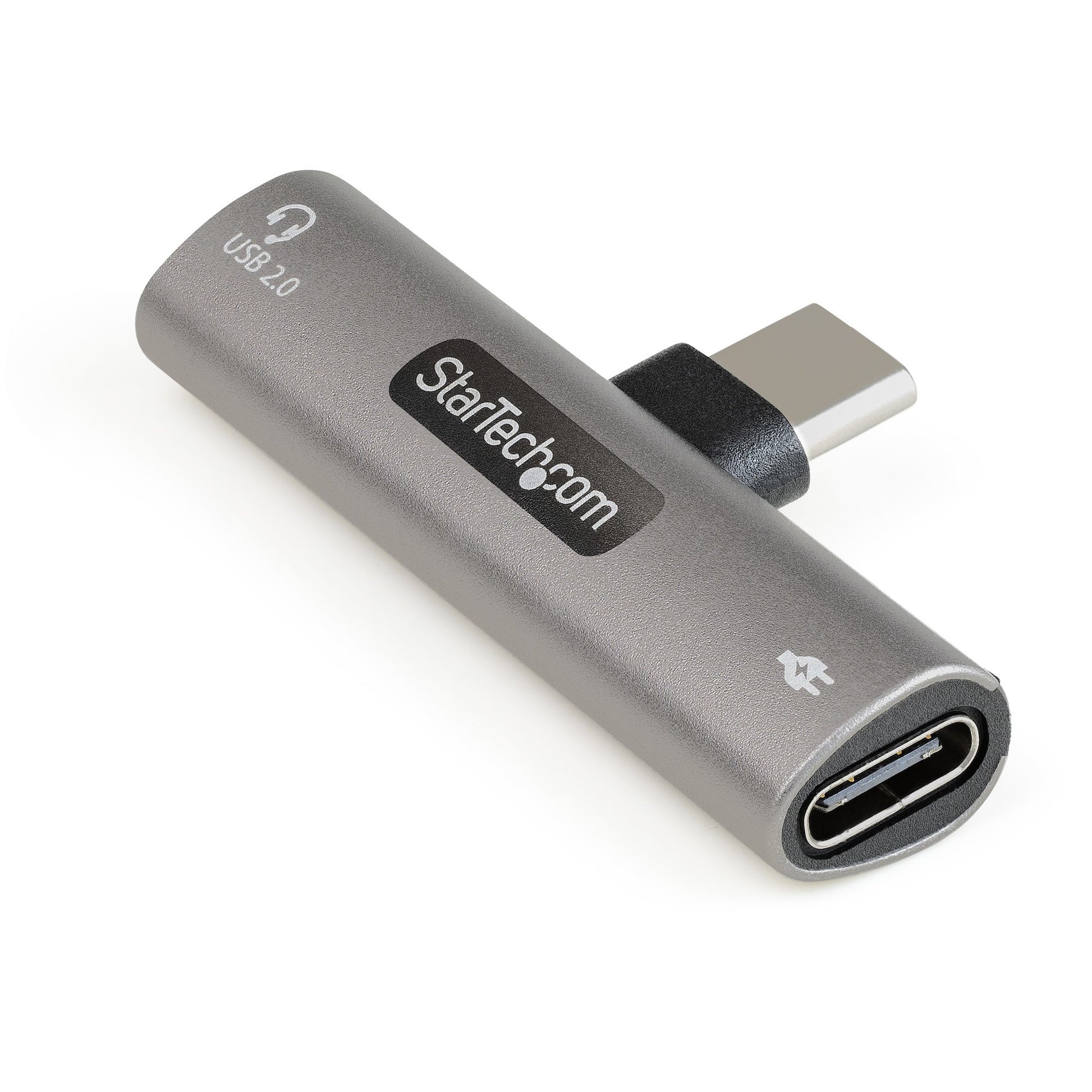 StarTech.com USB-C-zu-USB-C-Adapter (Audio + 60 W PD) – USB 2.0 – für USB-C Telefon/Tablet/Laptop – Silber