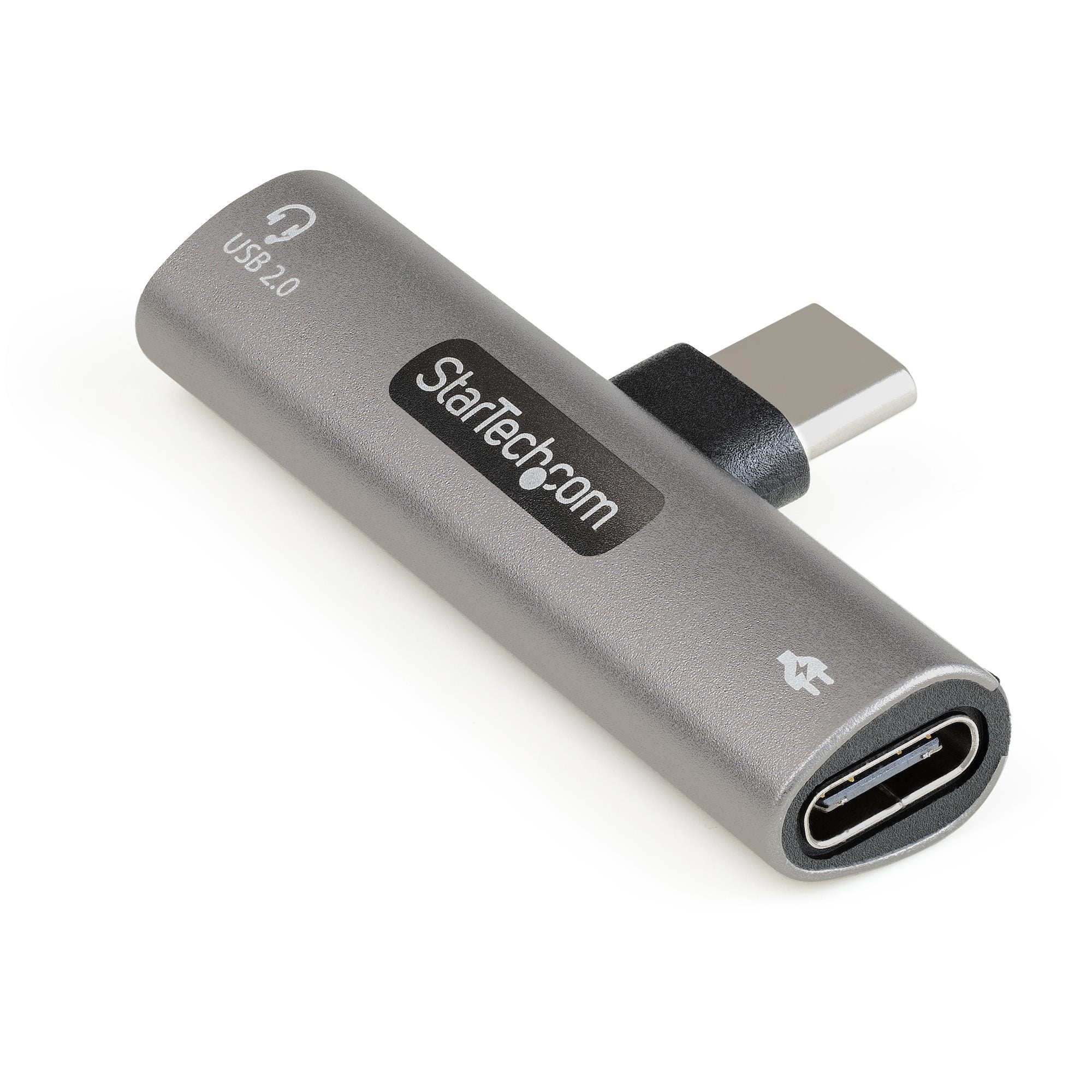 StarTech.com USB-C-zu-USB-C-Adapter (Audio + 60 W PD) – USB 2.0 – für USB-C Telefon/Tablet/Laptop – Silber