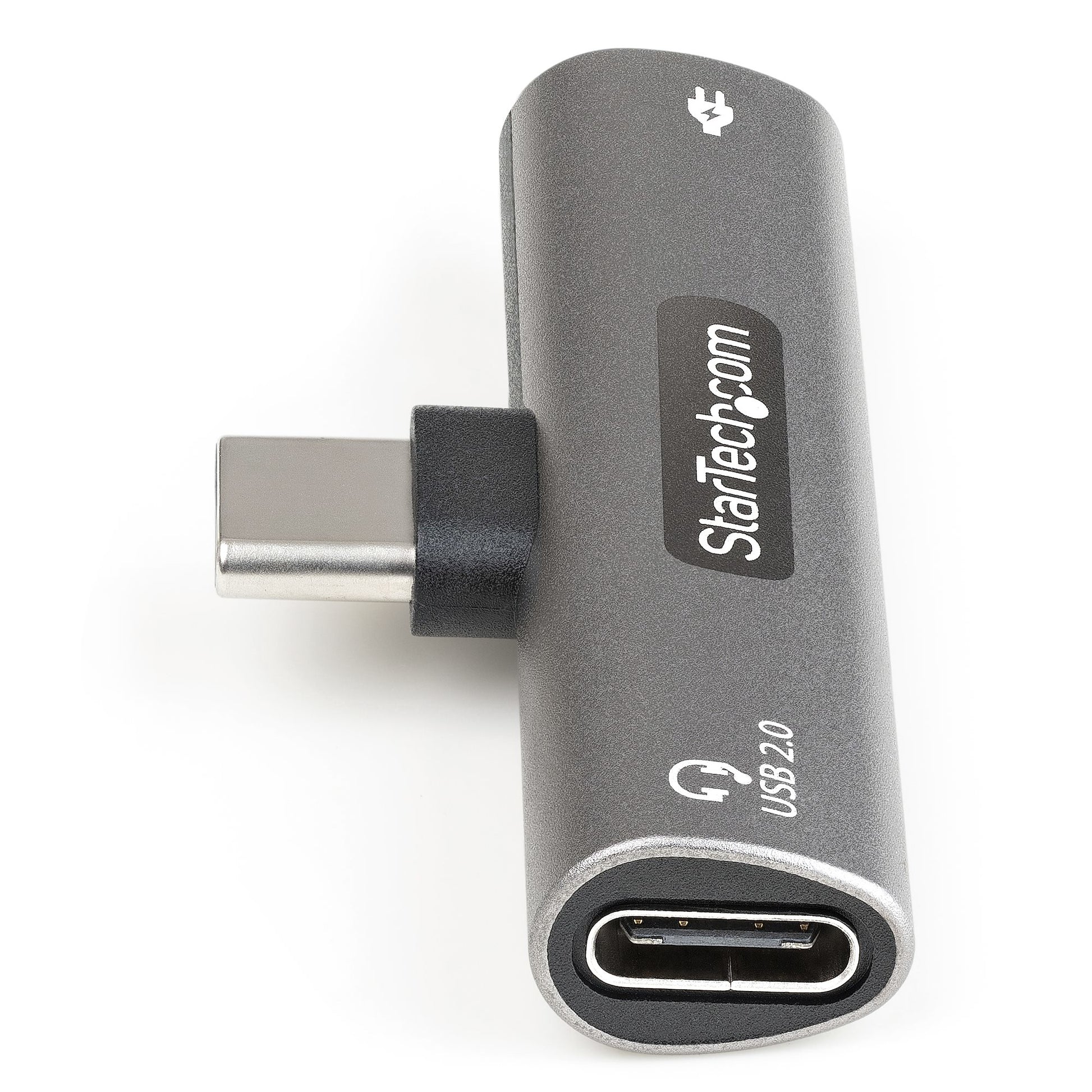 StarTech.com USB-C-zu-USB-C-Adapter (Audio + 60 W PD) – USB 2.0 – für USB-C Telefon/Tablet/Laptop – Silber