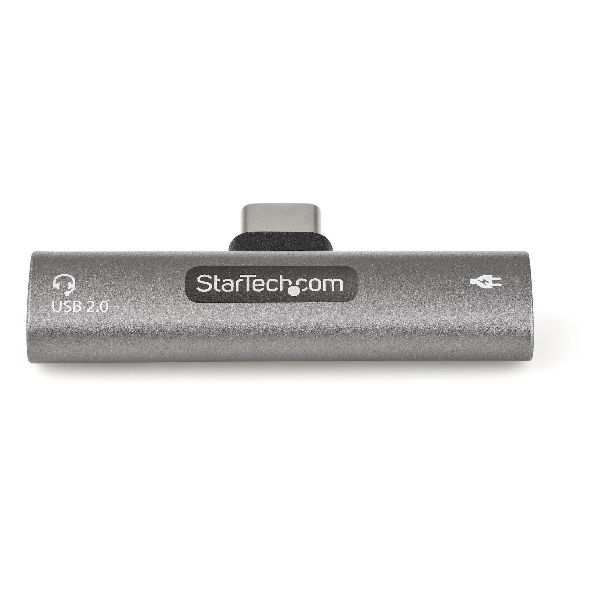 StarTech.com USB-C-zu-USB-C-Adapter (Audio + 60 W PD) – USB 2.0 – für USB-C Telefon/Tablet/Laptop – Silber