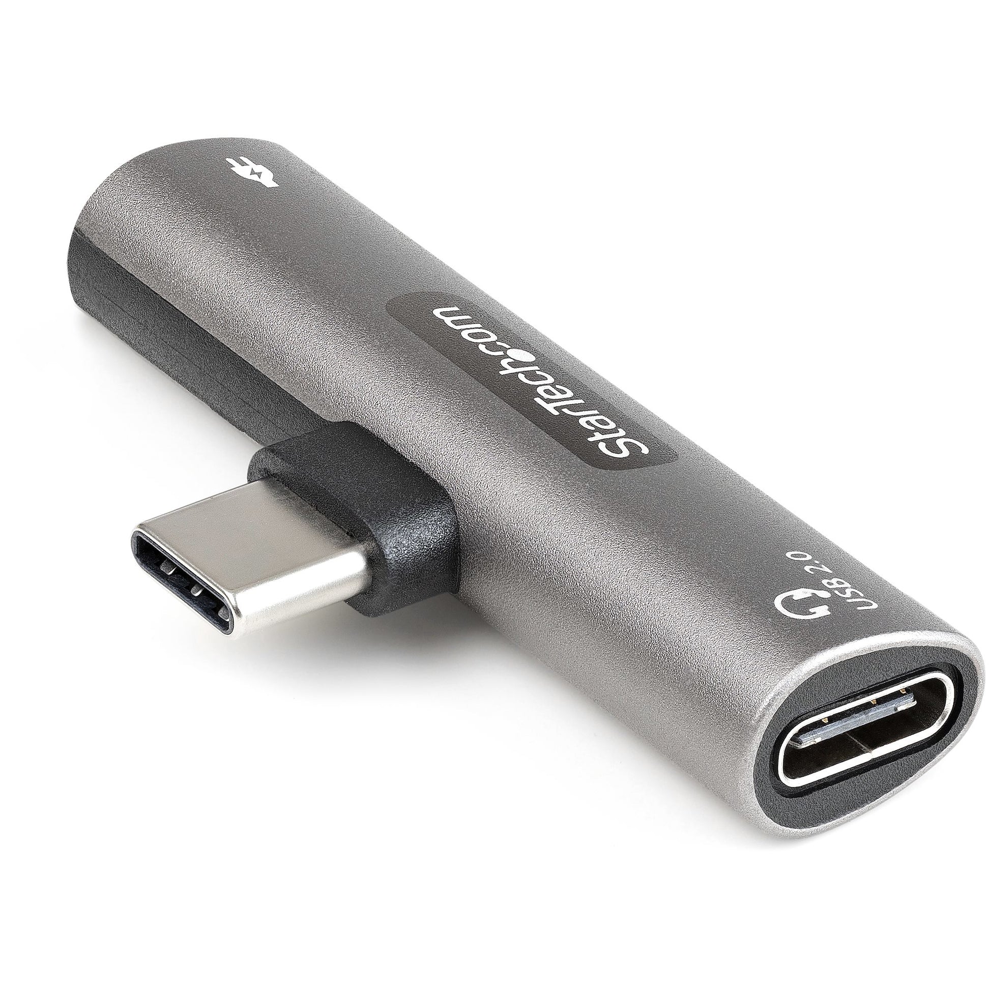 StarTech.com USB-C-zu-USB-C-Adapter (Audio + 60 W PD) – USB 2.0 – für USB-C Telefon/Tablet/Laptop – Silber