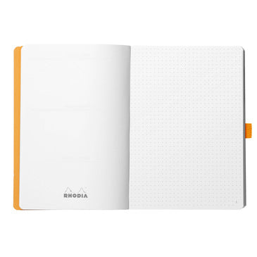 Rhodia Notizbuch – A5 – punktiert – 240 Blatt – 90 g/m² – Softcover, Gummiband, Stiftschlaufe, schwarz, PEFC