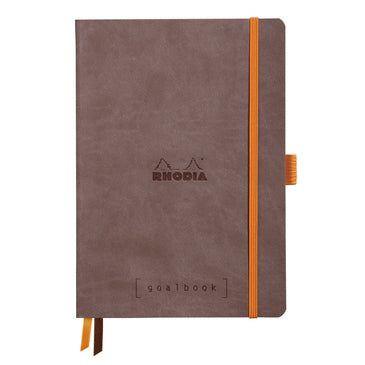Rhodia Notizbuch – A5 – punktiert – 240 Blatt – 90 g/m² – Softcover, Gummiband, Tasche – Schokolade, PEFC