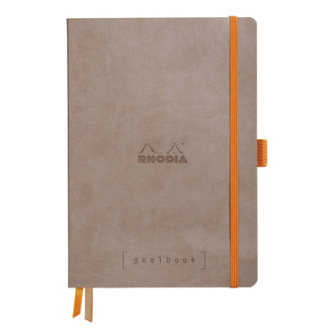 Rhodia GoalBook Notizbuch – A5 – punktiert – 240 Seiten – 90 g/m² – Softcover, Gummiband – graubraun – PEFC